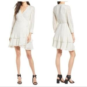 AllSaints Keva Palmer Long Sleeve Wrap Dress Large NWT